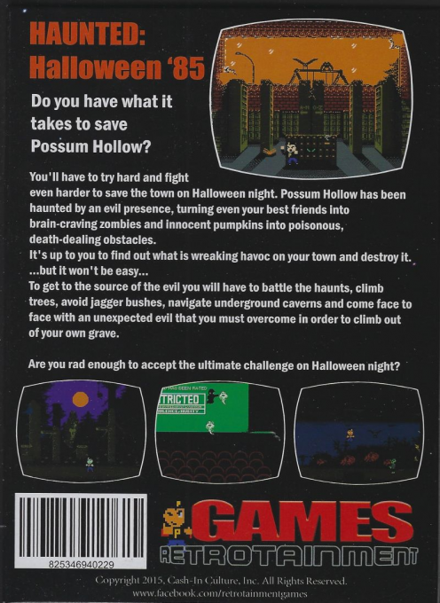 Haunted - Halloween '85 (Homebrew) — Box back
